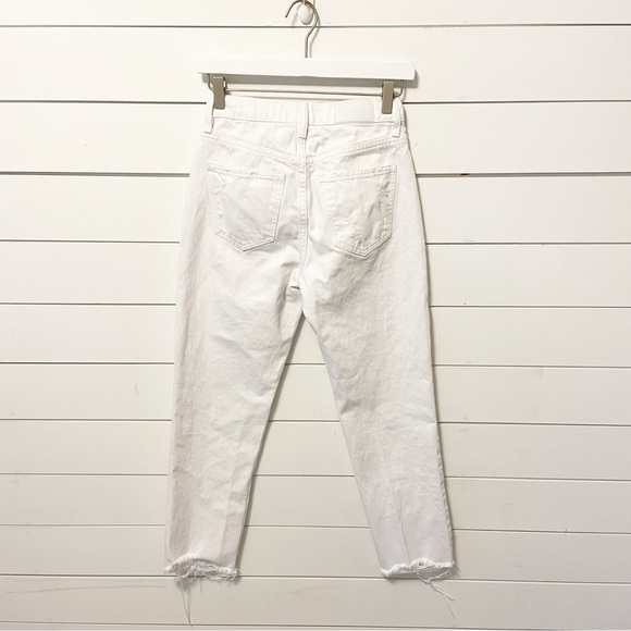 Pistola | High Rise White Copped Distressed Hem Jeans Size 24 - Picture 2 of 14